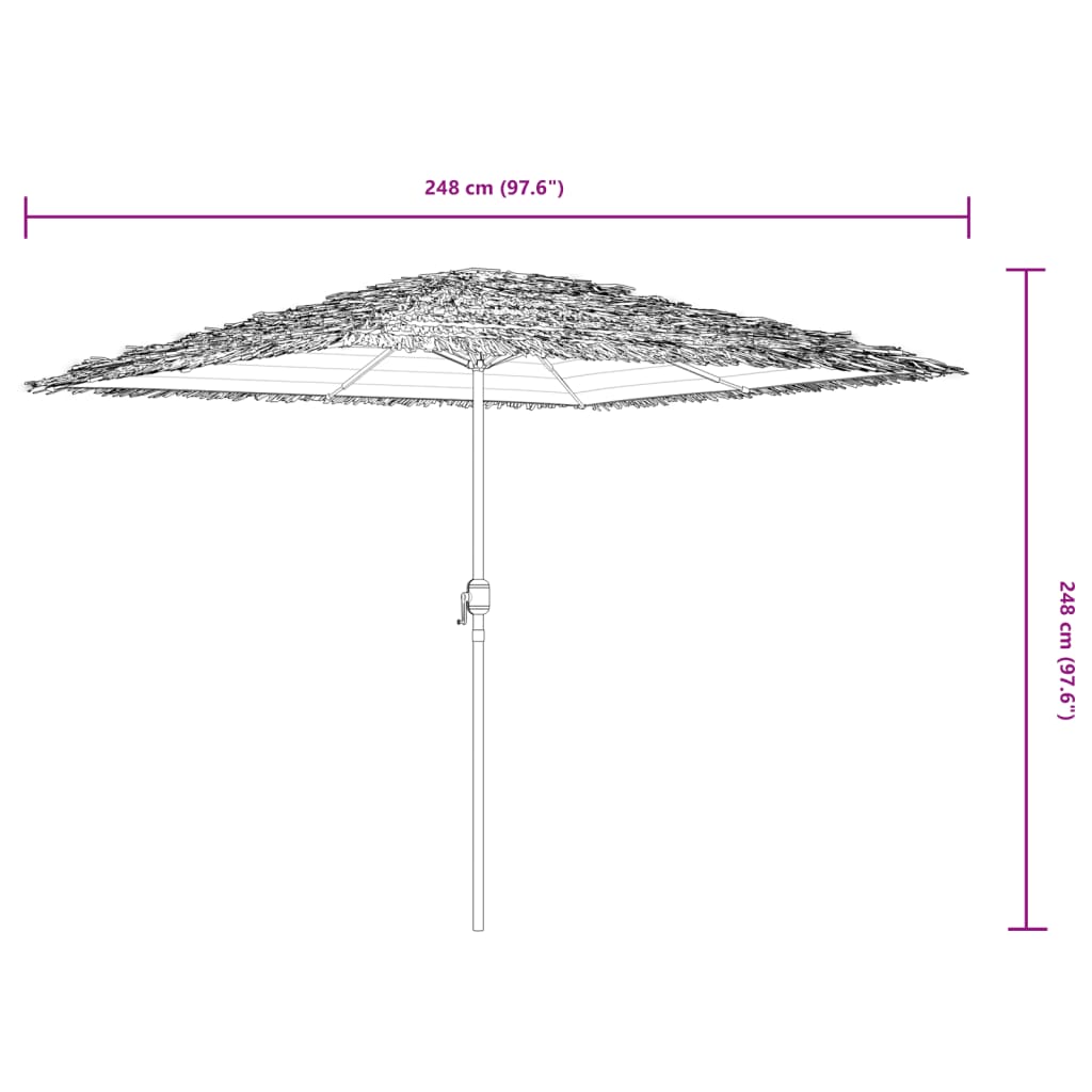 Umbrelă soare de grădină stâlp din oțel, alb 248x248x248cm