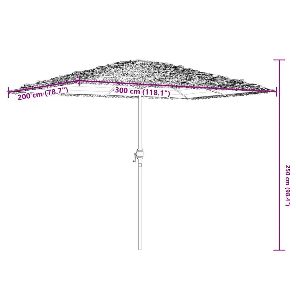 Umbrelă soare de grădină cu stâlp din oțel, alb 300x200x250 cm