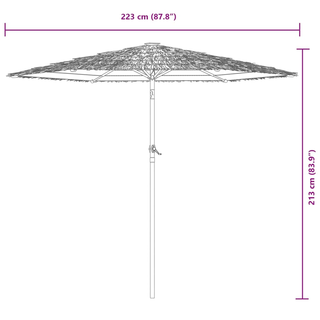 Umbrelă soare de grădină cu stâlp din oțel, maro 223x223x213 cm