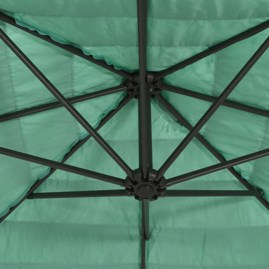 Umbrelă soare de grădină stâlp din lemn verde 223x223x213 cm