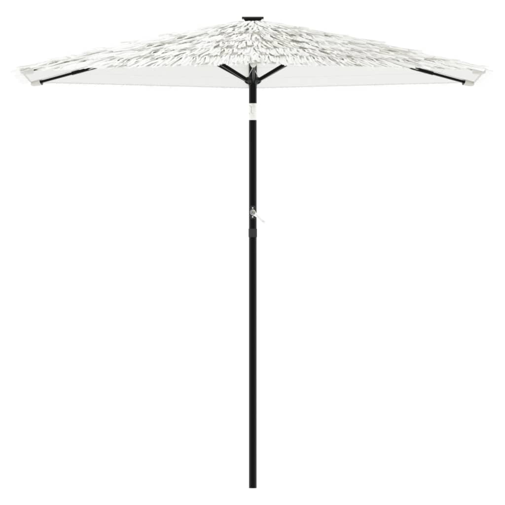 Umbrelă soare de grădină stâlp din oțel, alb 223x223x213cm