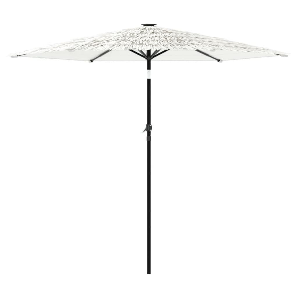 Umbrelă soare de grădină stâlp din oțel, alb 223x223x213cm