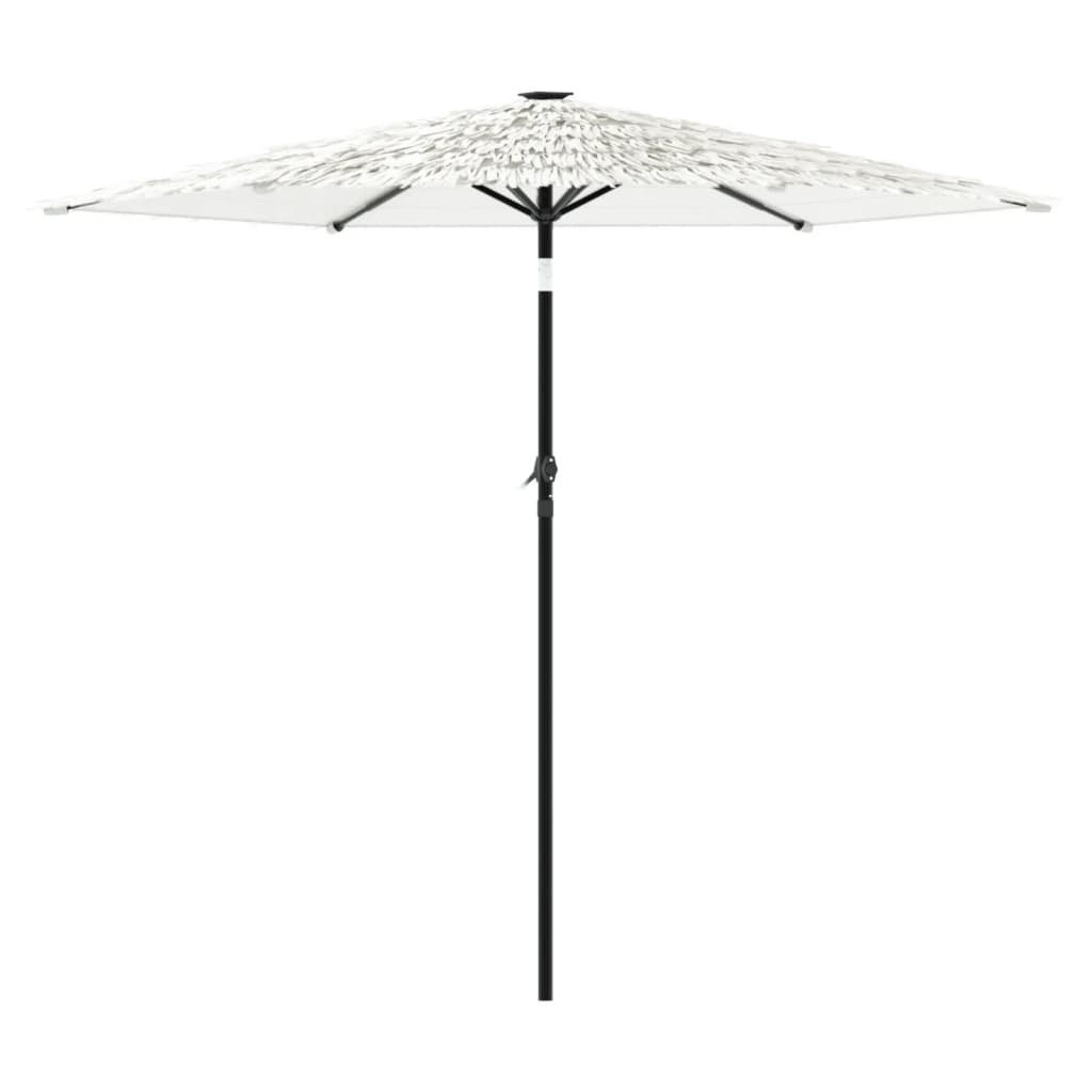 Umbrelă soare de grădină stâlp din oțel, alb 268x268x226cm