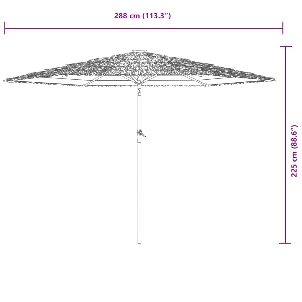 Umbrelă soare de grădină stâlp din oțel, albastru 288x288x225cm