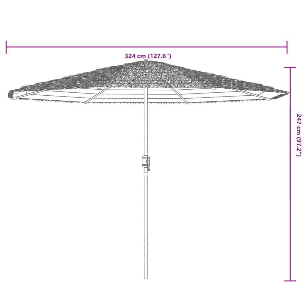 Umbrelă soare de grădină stâlp din oțel, albastru 324x324x247cm