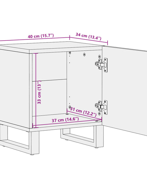 Încărcați imaginea în vizualizatorul Galerie, Noptieră, 40x34x46 cm, lemn masiv de mango
