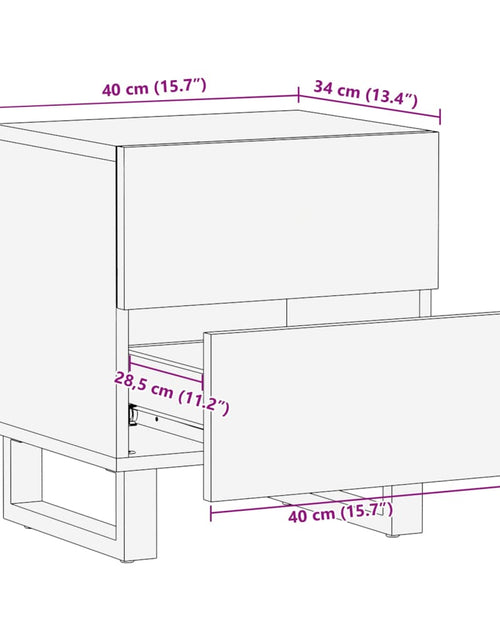 Încărcați imaginea în vizualizatorul Galerie, Noptieră, 40x34x46 cm, lemn masiv de acacia
