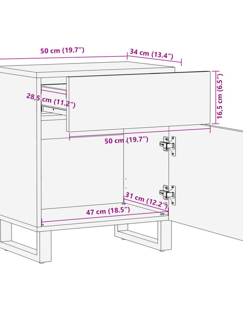 Încărcați imaginea în vizualizatorul Galerie, Noptieră, 50x34x60 cm, lemn masiv de acacia
