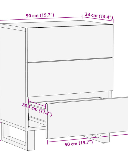 Încărcați imaginea în vizualizatorul Galerie, Noptieră, 50x34x62 cm, lemn masiv de acacia

