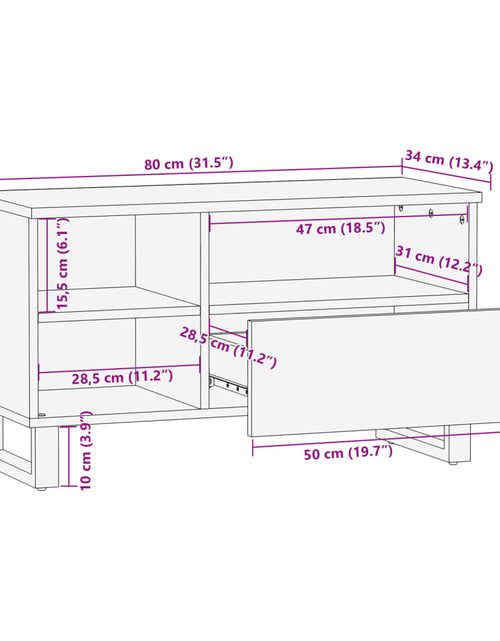 Încărcați imaginea în vizualizatorul Galerie, Dulap TV, 80x34x46 cm, lemn masiv de acacia
