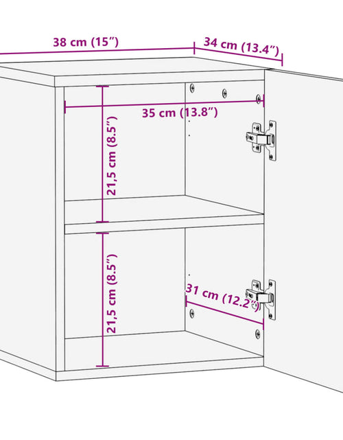 Încărcați imaginea în vizualizatorul Galerie, Dulap de perete de baie, 38x34x48 cm, lemn masiv de acacia
