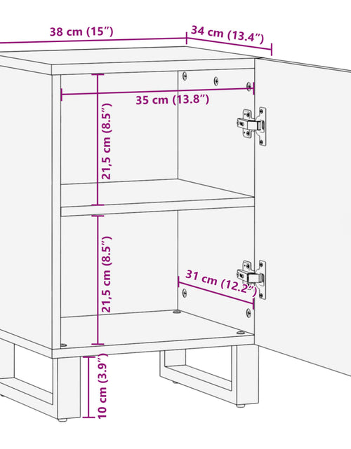 Încărcați imaginea în vizualizatorul Galerie, Dulap de baie, 38x34x58 cm, lemn masiv mango brut
