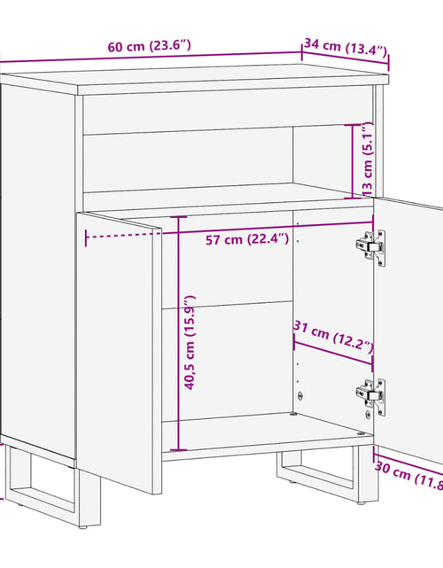 Загрузите изображение в средство просмотра галереи, Dulap, 60x34x75 cm, lemn masiv de mango brut
