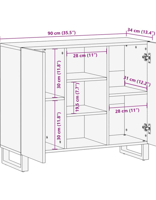 Загрузите изображение в средство просмотра галереи, Dulap, 90x34x75 cm, lemn masiv de acacia

