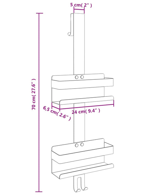 Загрузите изображение в средство просмотра галереи, Suport de duș suspendat, negru mat, oțel inoxidabil 304 periat
