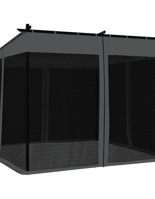 Загрузите изображение в средство просмотра галереи, Foișor cu pereți din plasă, antracit, 3x3 m, oțel
