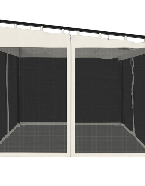 Загрузите изображение в средство просмотра галереи, Foișor cu pereți din plasă, crem, 4x3 m, oțel
