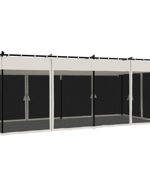 Загрузите изображение в средство просмотра галереи, Foișor cu pereți din plasă, crem, 6x3 m, oțel
