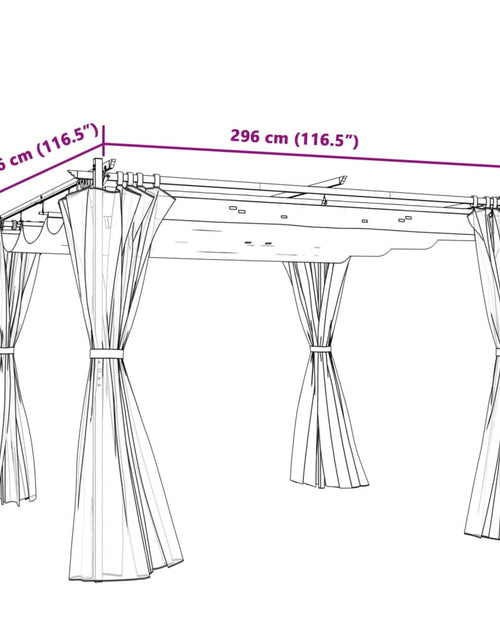 Încărcați imaginea în vizualizatorul Galerie, Pavilion cu draperii, antracit, 3x3 m, oțel
