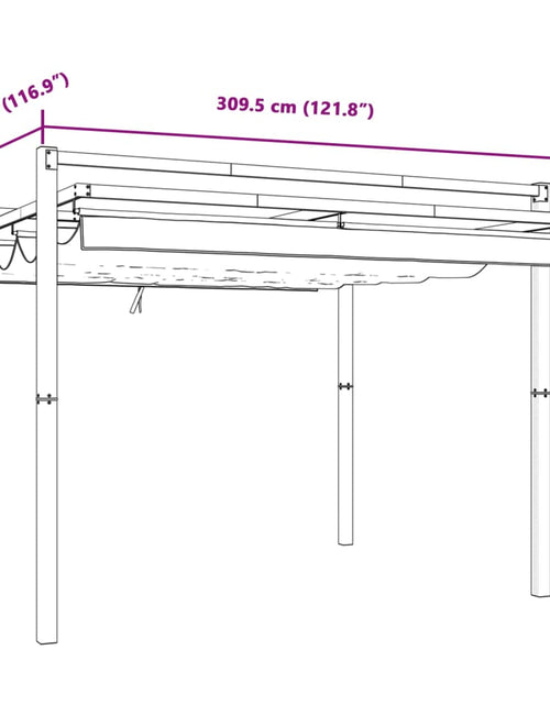 Încărcați imaginea în vizualizatorul Galerie, Foișor de grădină acoperiș retractabil antracit 3x3 m aluminiu
