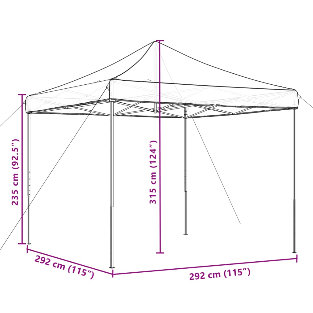 Cort de petrecere pliabil Pop-Up, taupe, 292x292x315 cm