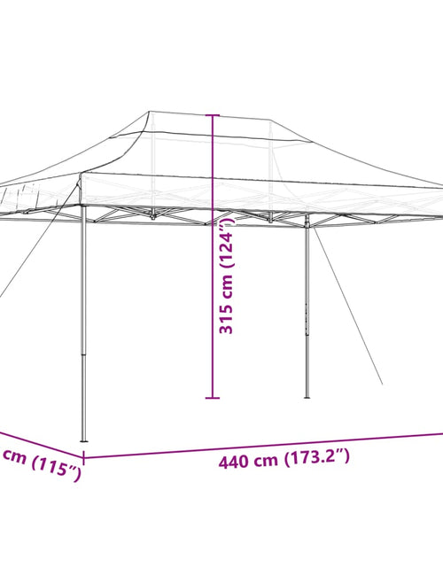 Încărcați imaginea în vizualizatorul Galerie, Cort de petrecere pliabil Pop-Up, taupe, 440x292x315 cm
