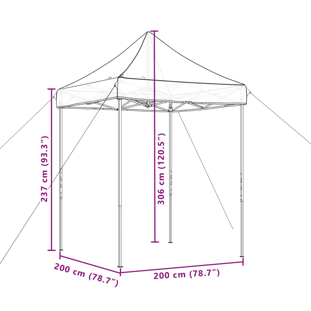 Cort de petrecere pliabil Pop-Up, 200x200x306 cm, bej