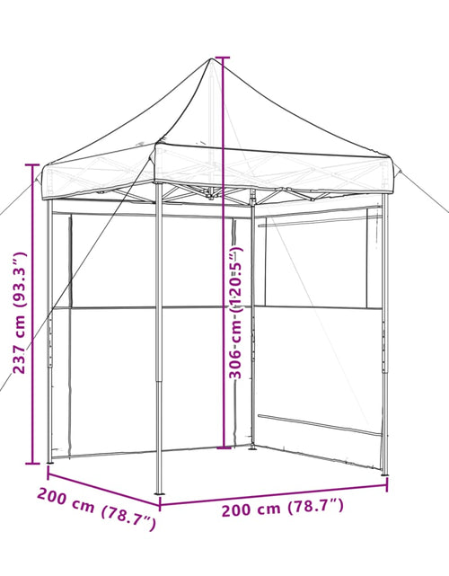 Загрузите изображение в средство просмотра галереи, Cort pliabil pentru petreceri cu 2 pereți laterali, cărămiziu
