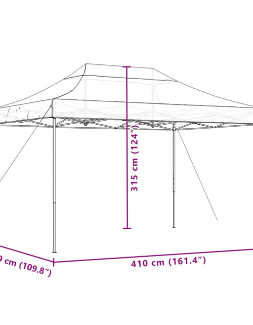 Încărcați imaginea în vizualizatorul Galerie, Cort de petrecere pliabil Pop-Up, 410x279x315 cm, maro
