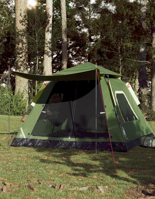 Загрузите изображение в средство просмотра галереи, Cort de camping cupolă 5 persoane, setare rapidă, verde
