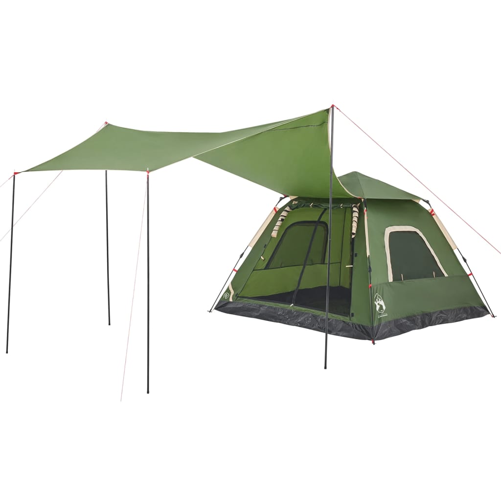 Cort de camping cupolă 5 persoane, setare rapidă, verde