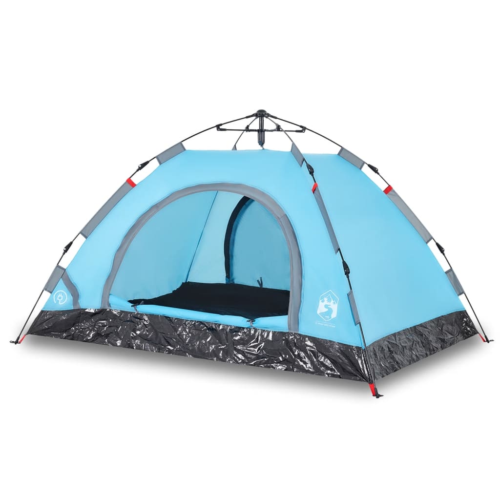 Cort de camping pentru 4 persoane, setare rapidă, albastru