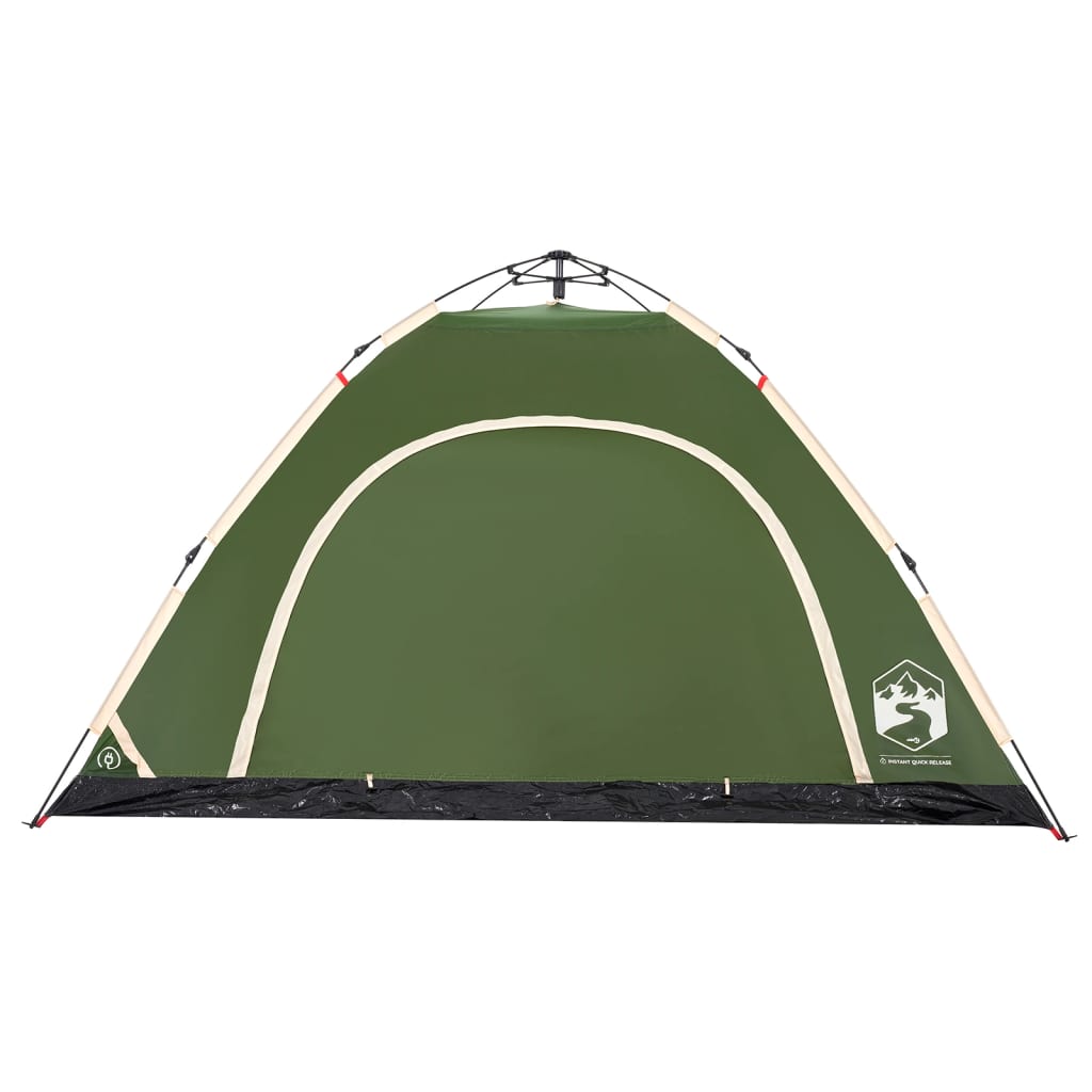 Cort de camping pentru 5 persoane, eliberare rapidă, verde
