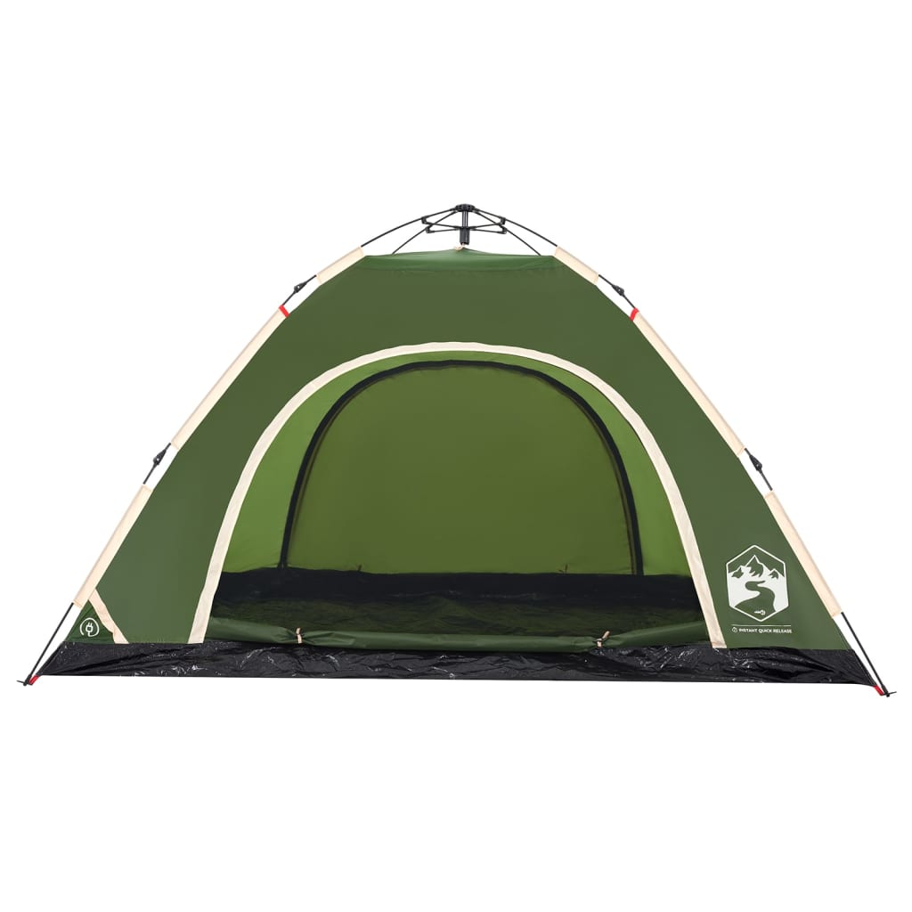 Cort de camping pentru 5 persoane, eliberare rapidă, verde