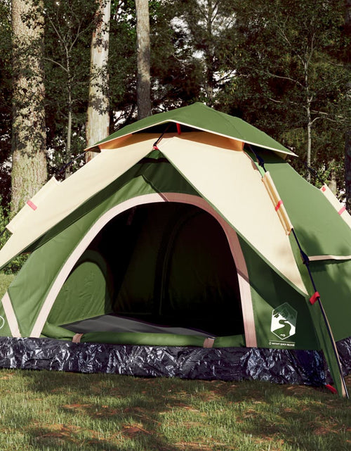 Загрузите изображение в средство просмотра галереи, Cort de camping cupolă 4 persoane, setare rapidă, verde
