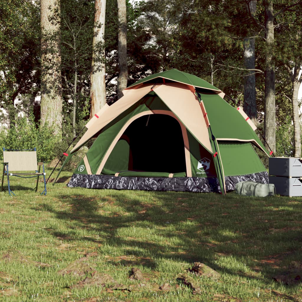 Cort de camping cupolă 5 persoane, setare rapidă, verde