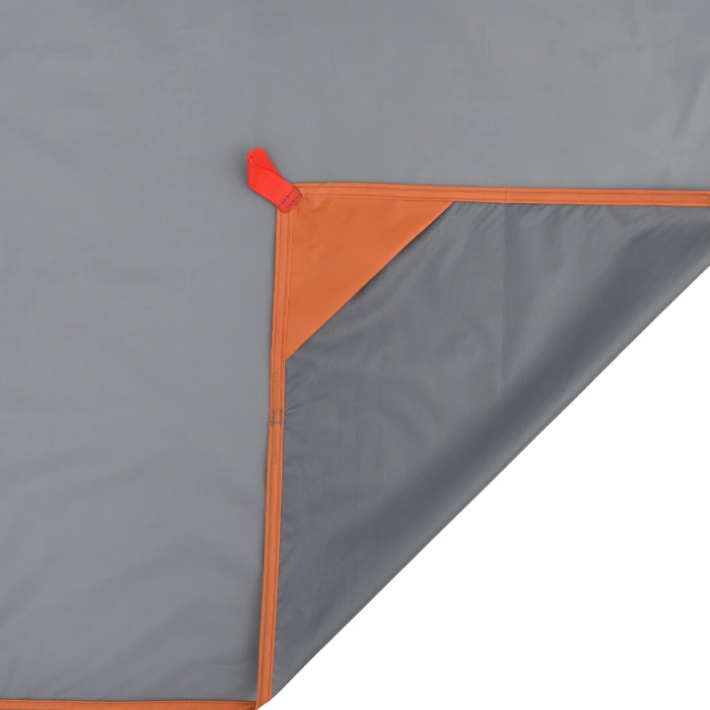 Pătură de picnic cu țăruși, gri și portocaliu, 205x155 cm