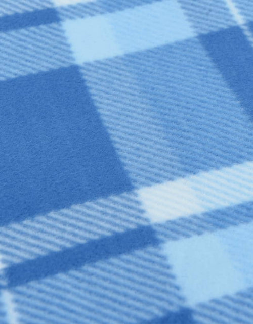 Încărcați imaginea în vizualizatorul Galerie, Pătură de picnic pliabilă, carouri albastre, 200x200 cm catifea
