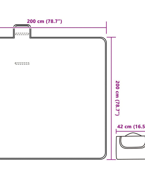 Încărcați imaginea în vizualizatorul Galerie, Pătură picnic pliabilă, dungi albastre alb, 200x200 cm catifea
