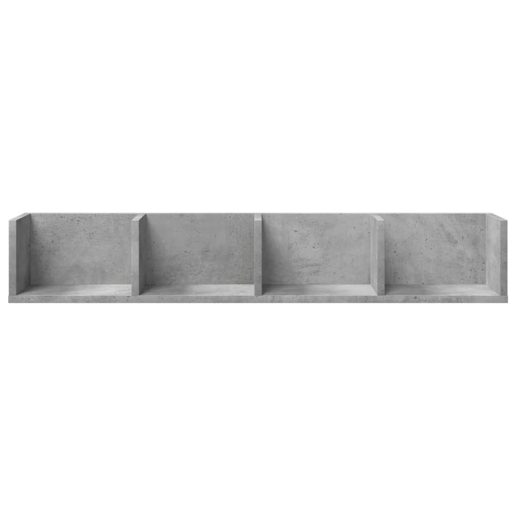 Dulapuri de perete 2 buc. gri beton 99x18x16,5cm lemn prelucrat