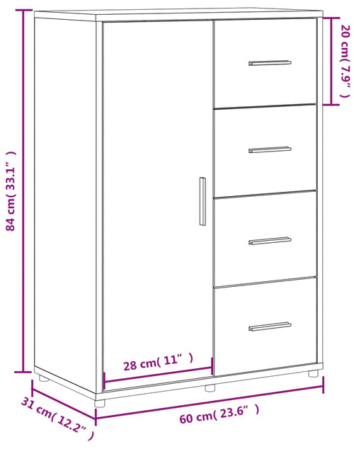 Загрузите изображение в средство просмотра галереи, Servantă, sonoma gri, 60x31x84 cm, lemn prelucrat
