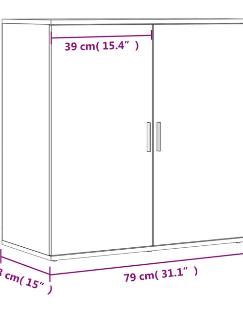 Загрузите изображение в средство просмотра галереи, Servantă, gri beton, 79x38x80 cm, lemn compozit
