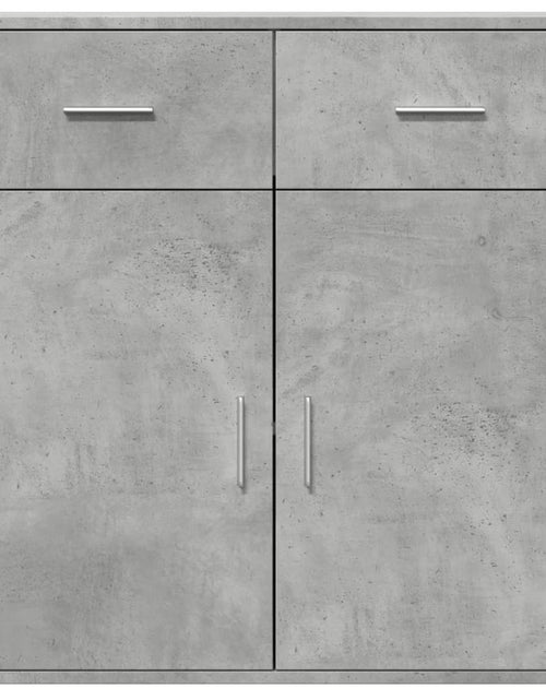 Загрузите изображение в средство просмотра галереи, Servantă, gri beton, 79x38x80 cm, lemn compozit
