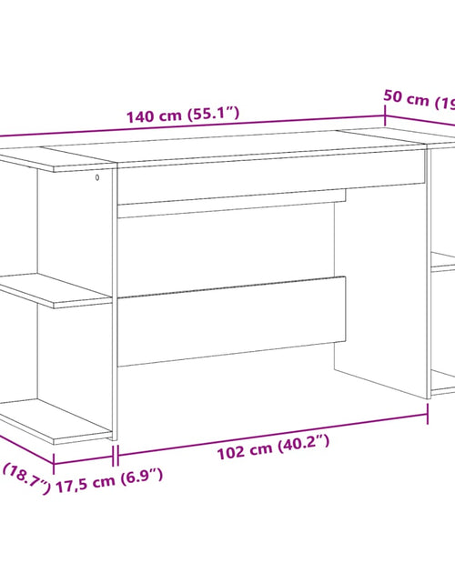 Загрузите изображение в средство просмотра галереи, Birou, stejar sonoma, 140x50x75 cm, lemn compozit
