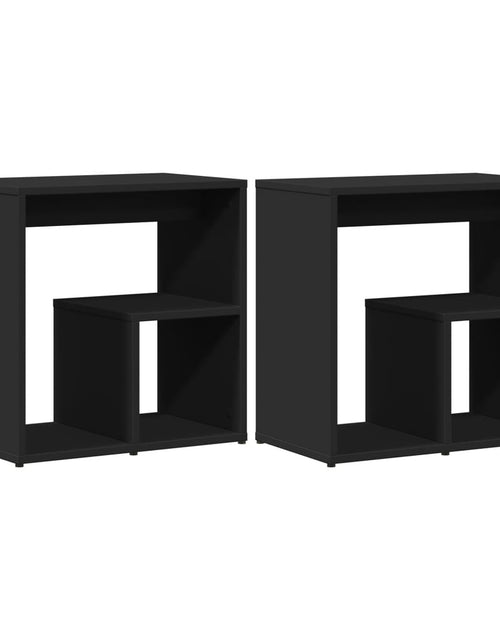 Загрузите изображение в средство просмотра галереи, Masă laterală, 2 buc., negru, 50x30x50 cm, lemn prelucrat
