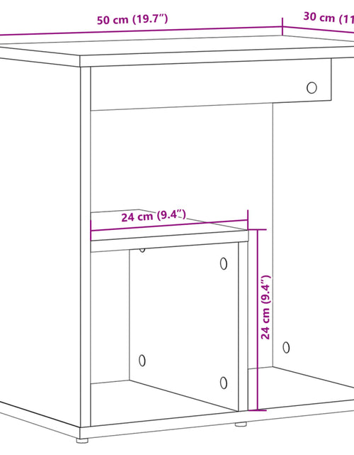 Загрузите изображение в средство просмотра галереи, Măsuță laterală, sonoma gri, 50x30x50 cm, lemn compozit
