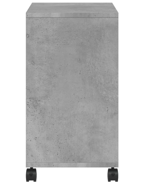 Încărcați imaginea în vizualizatorul Galerie, Masă laterală cu roți, gri beton, 50x30x55 cm, PAL
