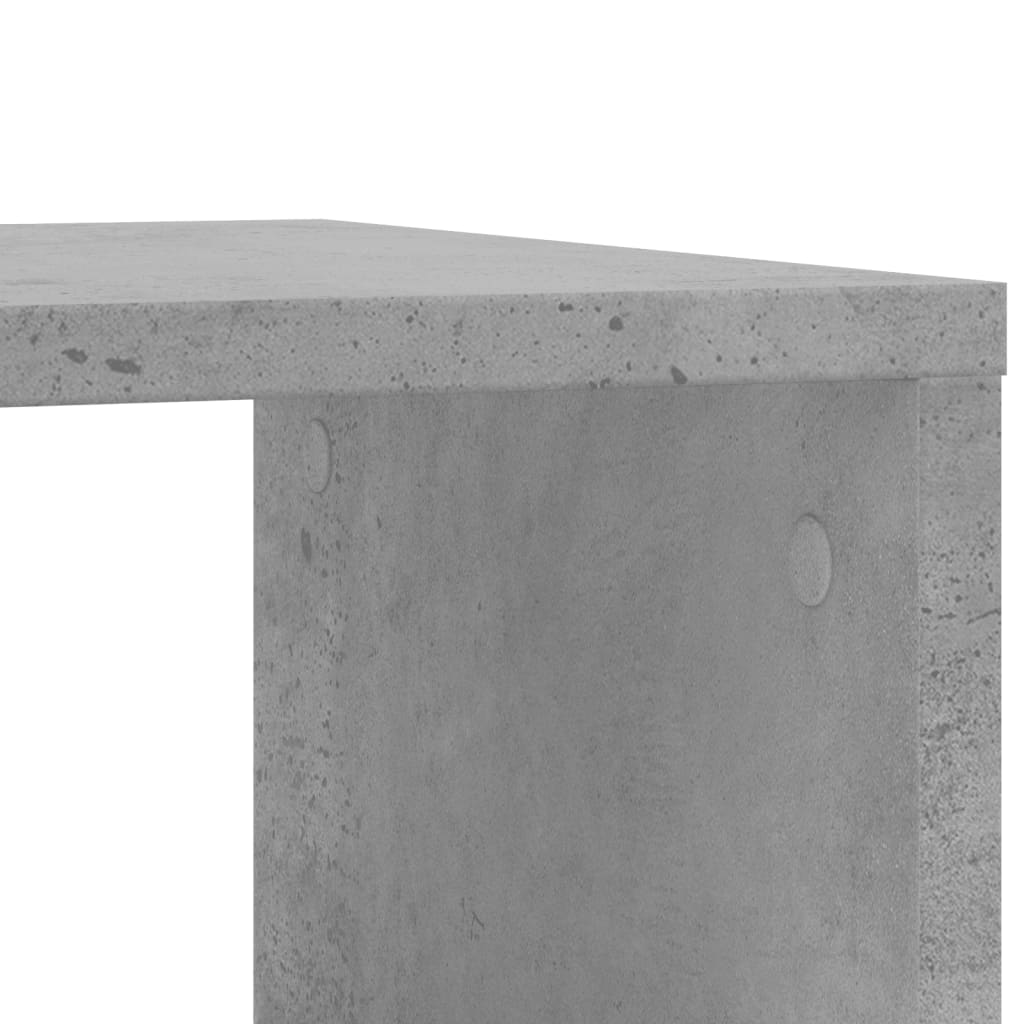 Masă laterală cu roți, gri beton, 50x30x55 cm, PAL