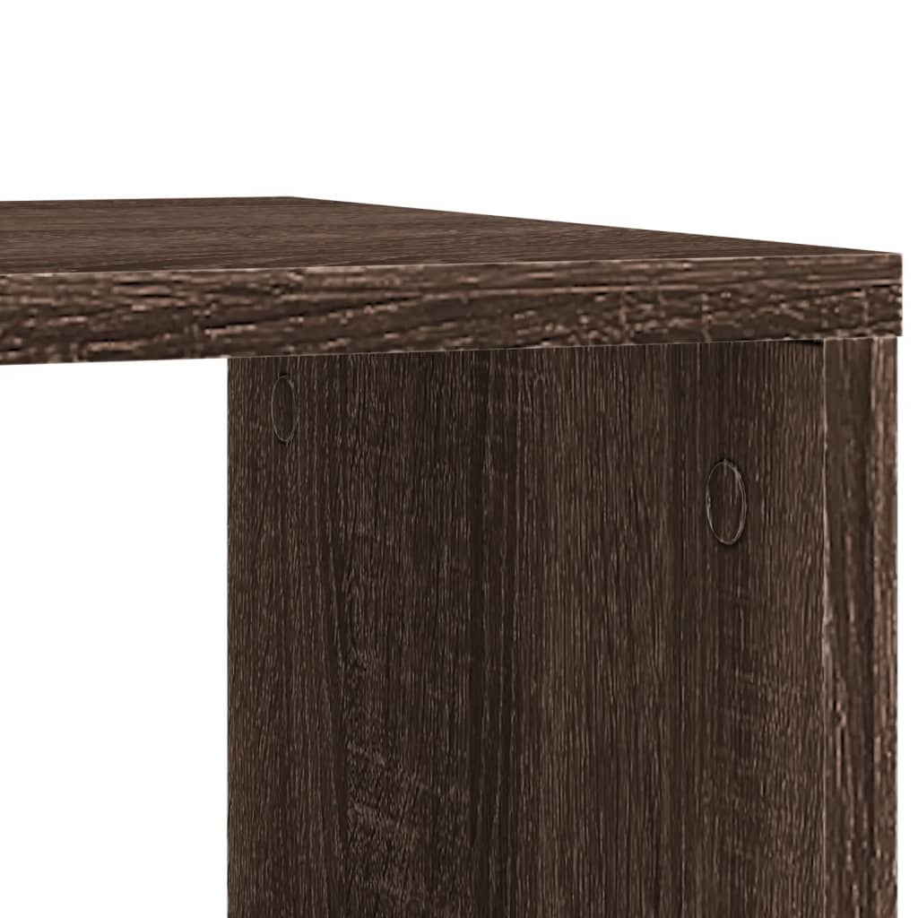 Masă laterală cu roți stejar maro 50x30x55 cm lemn compozit