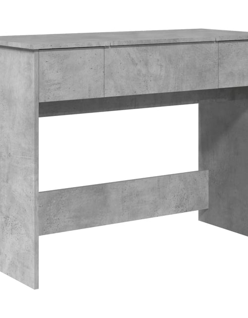 Încărcați imaginea în vizualizatorul Galerie, Masă de toaletă cu oglindă, gri beton, 100x45x76 cm
